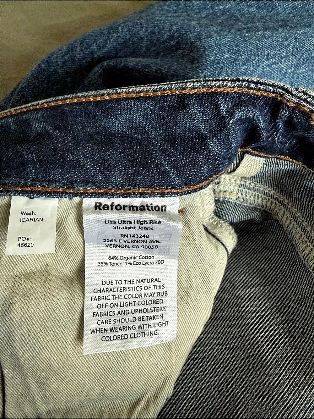 Reformation Liza Ultra High Rise Straight Jeans Blue Waist 27 - Picture 5 of 6